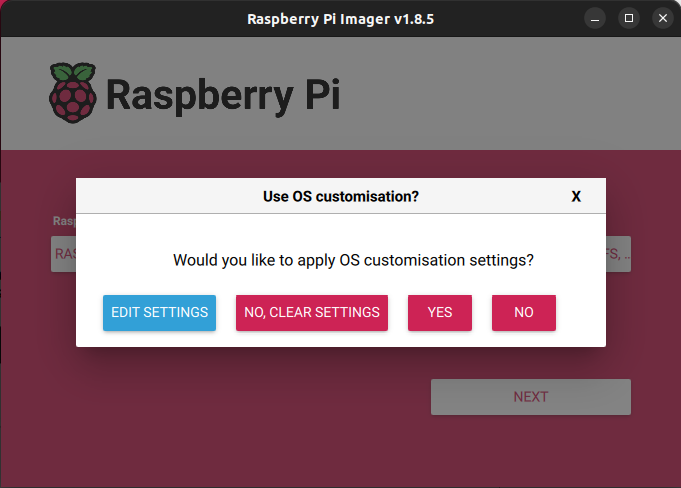 Raspberry Pi Imager Customisation