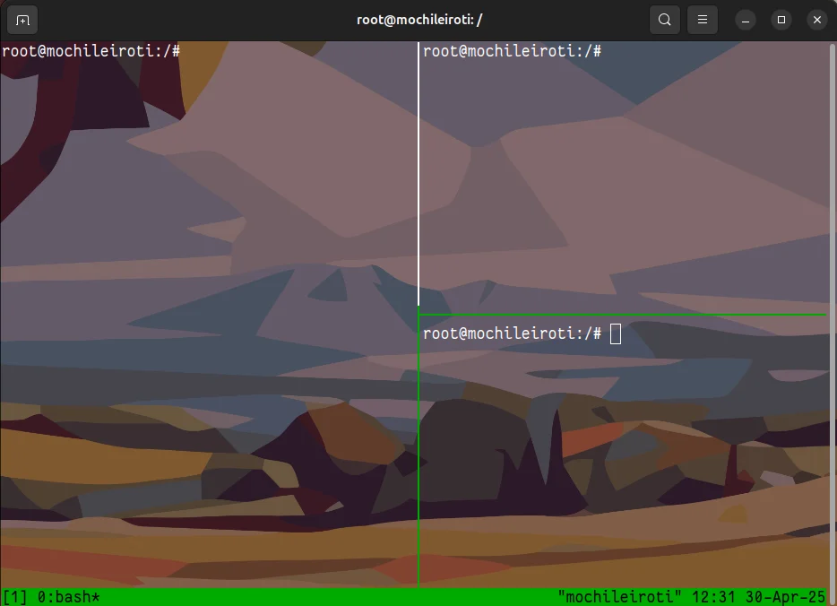 Tmux Painéis verticais