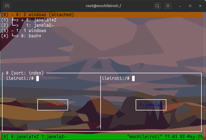 Tmux navegação sessões